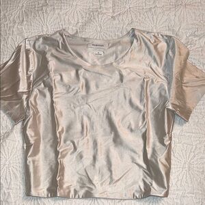 Babaton Shimmering Cream Crop Top